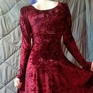 Red velvet dress